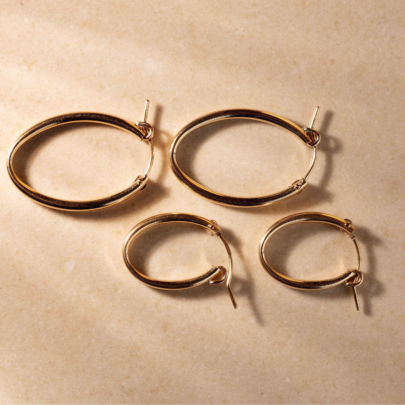 Oval Gold Hoops