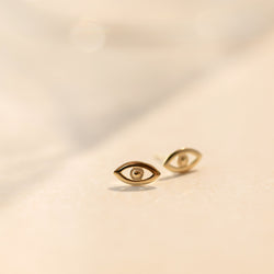 Evil Eye Gold Earrings