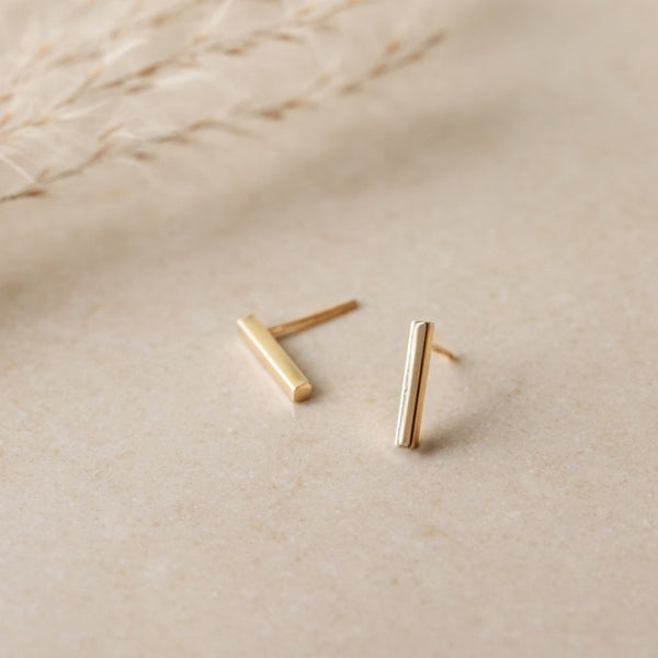 10kt Gold Bar Studs