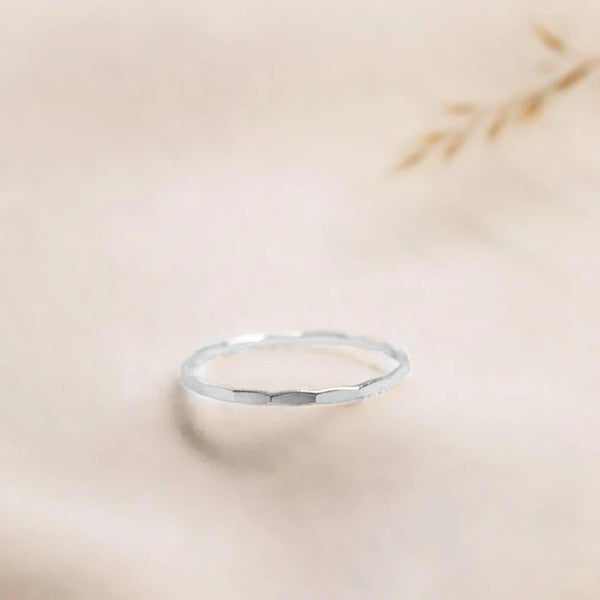 sterling stacking hammered ring