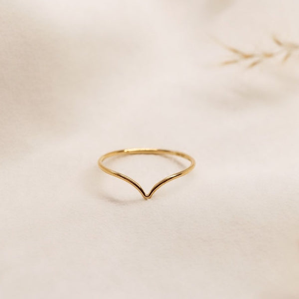 14k gold filled chevron ring