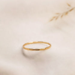 gold stacking hammered ring