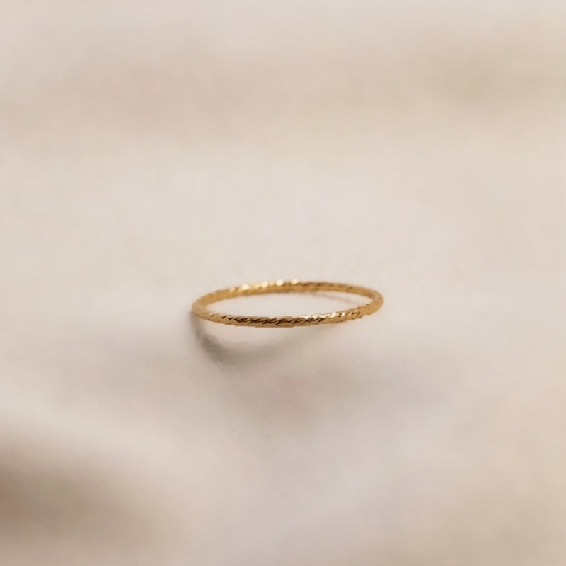Gold Stacking Textured Ring