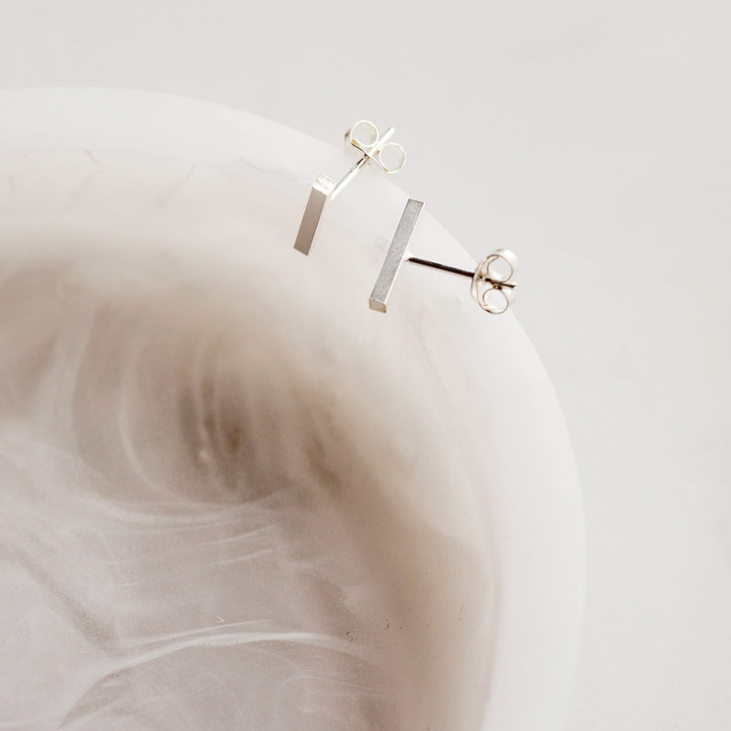 Sterling Bar Stud Earrings