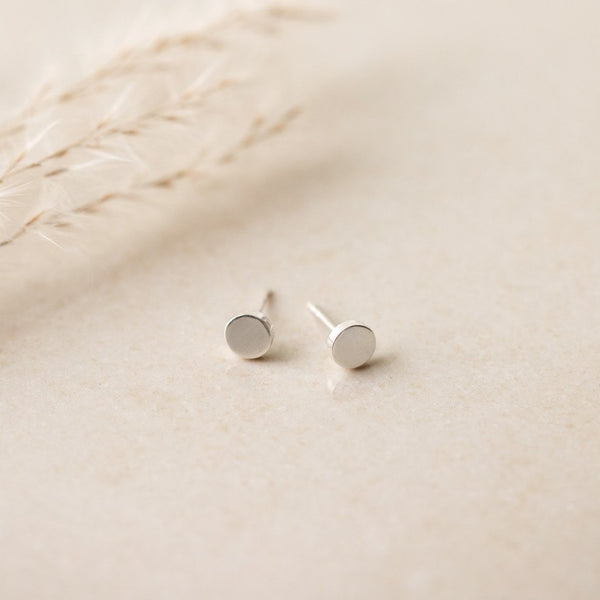 Sterling Flat Circle Studs